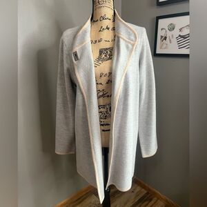 Calvin Klein gray long line cardigan wool blend medium career wear office work